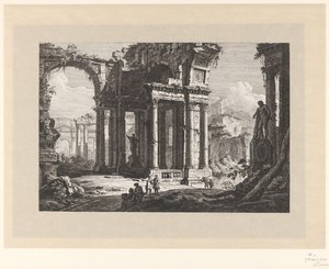 Ruinas con el Hércules Farnesio