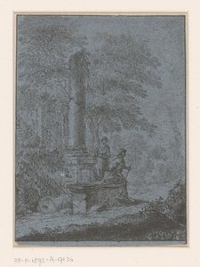 Paisaje con ruinas y dos figuras de Johann Friedrich Alexander Thiele