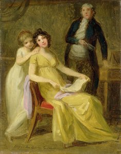 Boceto para un retrato grupal de la familia bancaria Loehr, c.1801-02 de Johann Friedrich August Tischbein