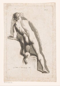 Desnudo masculino arrodillado, visto desde atrás de Johann Friedrich Bolt