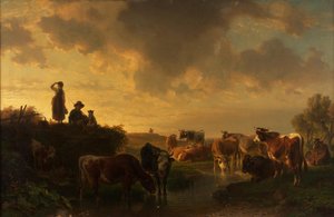 Tarde en los pastos de Johann Friedrich Voltz