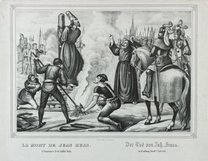 La Muerte de Jan Hus en Constanza de Johann Friedrich Wentzel