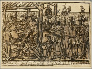 Ilustración del siglo XVI de Johann Froschauer sobre los nativos americanos de Johann Froschauer