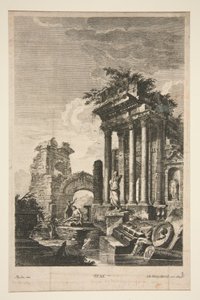 Capriccio con ruinas romanas de Johann Georg Hertel