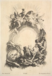 Las forjas de Vulcano, del Libro de Cartuchos, mediados del siglo XVIII de Johann Georg Hertel