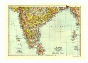 Mapa de la India Parte sur, c. 1910 de Johann Georg Justus Perthes