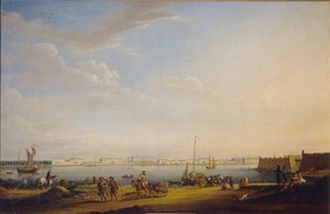 Vista de la Plaza del Palacio y el Jardín de Verano desde el Distrito de Petersburgo de Johann Georg Mayr