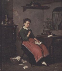 Joven escribiendo una carta de amor