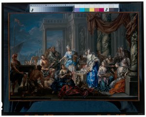 Aquiles entre las hijas de Licomedes de Johann Georg Platzer
