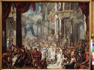 La parábola de la fiesta de bodas. La parábola de la fiesta de bodas. Pintura de Johann Georg Platzer (1704-1761) de Johann Georg Platzer