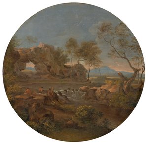 Paisaje sureño con arco de roca de Johann Georg von Dillis