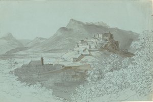 Vista de Salzburgo, década de 1820 de Johann Georg von Dillis
