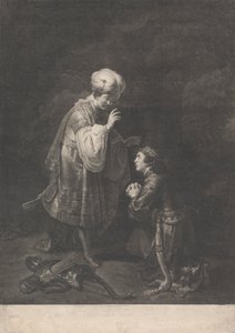La sumisión de Absalón a su padre, el rey David de Johann Gottfried Haid