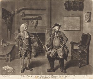 El Sr. Foote en el personaje del Mayor Sturgeon, en el Alcalde de Garrat de Johann Gottfried Haid after Johann Zoffany