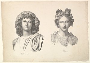 Melpómene y Talía, 1823-26. de Johann Gottfried Schadow