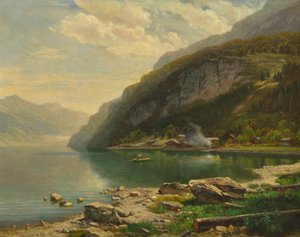 Johann Gottfried Steffan En el lago de Brienz c1883