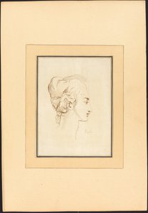 Cabeza de una mujer de Johann Gottlieb Prestel after Guercino