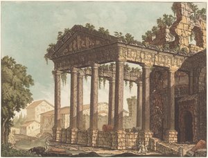 El templo de Hércules en Cori de Johann Gottlieb Prestel, probably after Alessandro Moretti