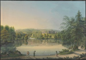 El Castillo de Wilhelmshöhe cerca de Kassel, ca 1820 de Johann Heinrich Bleuler