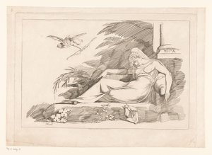 Mujer dormida con Cupido de Johann Heinrich Füssli