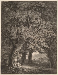Paisaje italiano con un par de pastores de Johann Heinrich Meyer