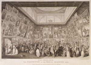 Vista interior de Somerset House mostrando una exposición de la Royal Academy of Arts en 1787 de Johann Heinrich Ramberg