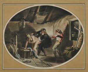 La yegua del compadre Pierre después del poema de Jean de La Fontaine, 1800 de Johann Heinrich Ramberg