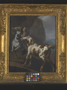 Indio domando un caballo (óleo sobre lienzo) de Johann Heinrich Roos