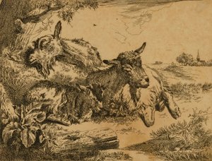 Dos cabras y un cabrito de Johann Heinrich Roos