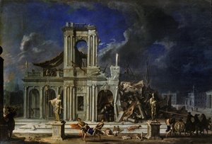 Sansón golpeando a los Filisteos, c.1633-34 de Johann Heinrich Schönfeld