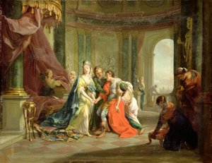 Antonio, mortalmente herido, con Cleopatra, c.1797-99 de Johann Heinrich Tischbein