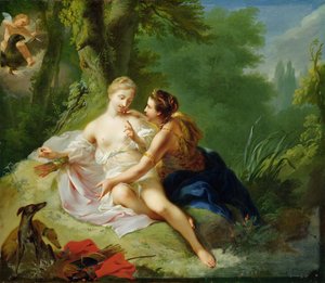 Júpiter disfrazado de Diana seduciendo a Calisto, c.1756 de Johann Heinrich Tischbein