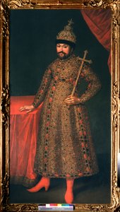 Retrato del zar de Rusia Michel I Fiodorovitch Romanov (1596-1645) (Retrato del zar Michail I Fyodorovich de Rusia) - Pintura de Johan Heinrich Wedekind (1674-1736), huile sur toile de Johann Heinrich Wedekind