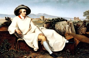 Goethe en Italia, postal, c. 1900
