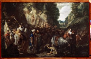 ""La predicación de saint Jean Baptiste"" (La predicación de San Juan Bautista) Pintura de Johann Hulsman (siglo XVII) 1635 Museo del Hermitage, San Petersburgo