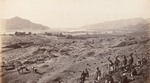 Desfiladero del río sobre Lalpura mirando hacia Bassaule, c.1878 de Johann Hulsman