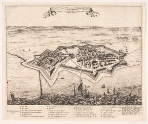 Ciudad y castillo Landscron conquistados por I.K.M Christiano Quinto en el año 1676 de Johann Husman