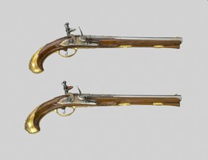 Par de pistolas de chispa, Alemania, 1700