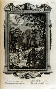 Abraham se prepara para sacrificar a Isaac de Johann Jakob Scheuchzer