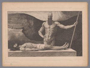 Cristo en el sarcófago con un ángel
Der Triumph der Finsternis (título en el objeto)
Siete imágenes místicas (título de la serie)