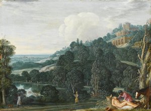 Un extenso paisaje con El Buen Samaritano