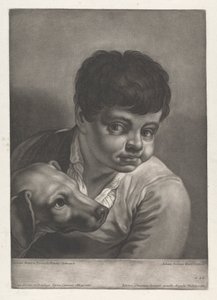 Retrato de niño y perro de Johann Lorenz Haid
