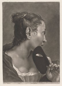 Retrato de mujer con máscara de Johann Lorenz Haid