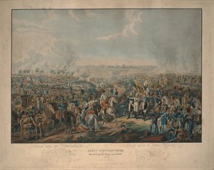 Después de la Batalla de las Naciones: el Príncipe Schwarzenberg trayendo noticias de la victoria el 18 de octubre de 1813 de Johann Lorenz Rugendas the Younger