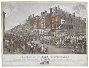 Procesión de abastecedores de Filadelfia, el 15 de marzo de 1821, c. 1821-1822 de Johann Ludwig  Krimmel