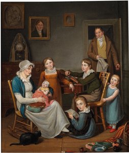 Autorretrato de John Lewis Krimmel con Susannah Krimmel y sus hijos, 1809-10 de Johann Ludwig Krimmel