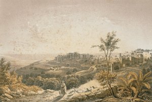 Vista de Jerusalén. Grabado por Bernatz et alii - Steinkopk J.F. Editore