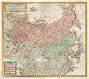 Mapa de Rusia y Tartaria de 1730, por Johann Matthias Hase