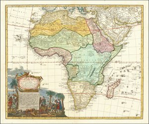 Mapa de África de 1737 por Johann Matthias Hase