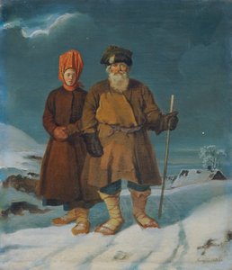pareja campesina rusa de Johann Matthias Ranftl